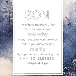 Inspirational Son Quote Wall Art - Blue and White